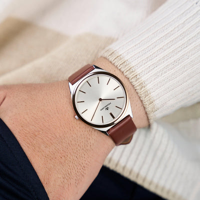 Franklord Swiss UltraThin Series - Platinum Glow | Ultra-Slim 5mm Luxury Watch