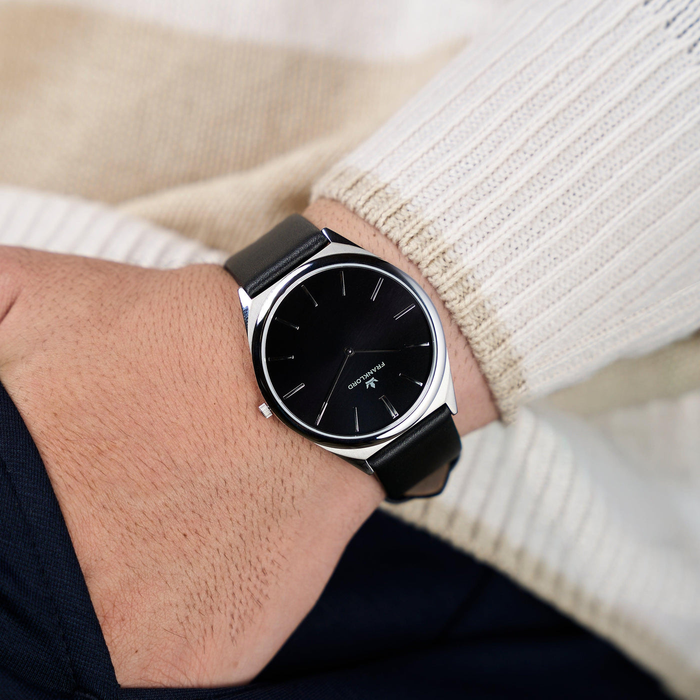 Franklord Swiss UltraThin Series - Black Carbon | 5mm Ultra-Slim Luxury Watch