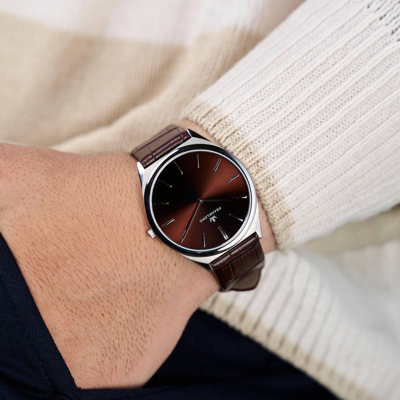 Franklord Swiss UltraThin Series - Caramel Luxe | Ultra Slim 5mm Luxury Watch