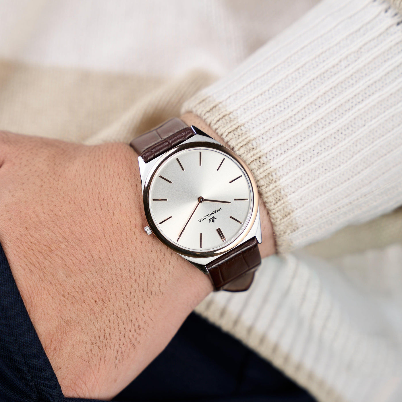 Franklord Swiss UltraThin Series - Rosewood Pearl | Ultra-Slim 5mm Luxury Watch