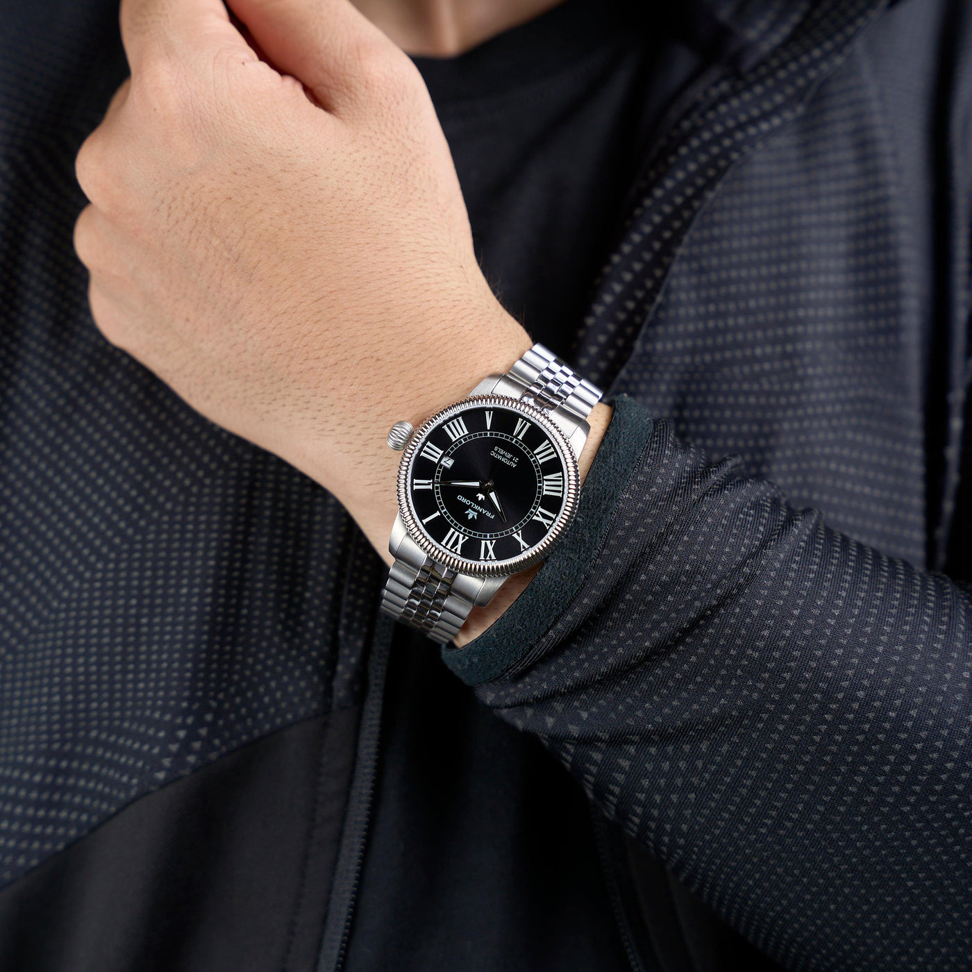 Franklord Majestic Aura – Onyx Radiance | Luxury Automatic Watch