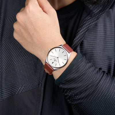 Franklord Swiss UltraThin Series - Platinum Glow | Ultra-Slim 5mm Luxury Watch
