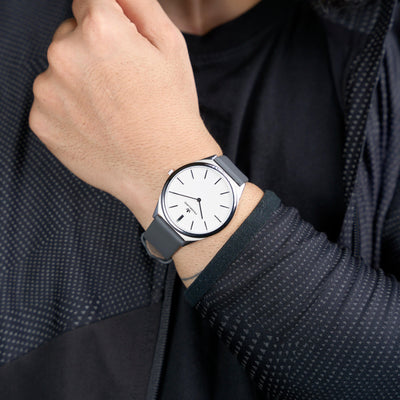 Franklord Swiss UltraThin Series - Moonlight Silver | Ultra-Thin 5mm Luxury Watch