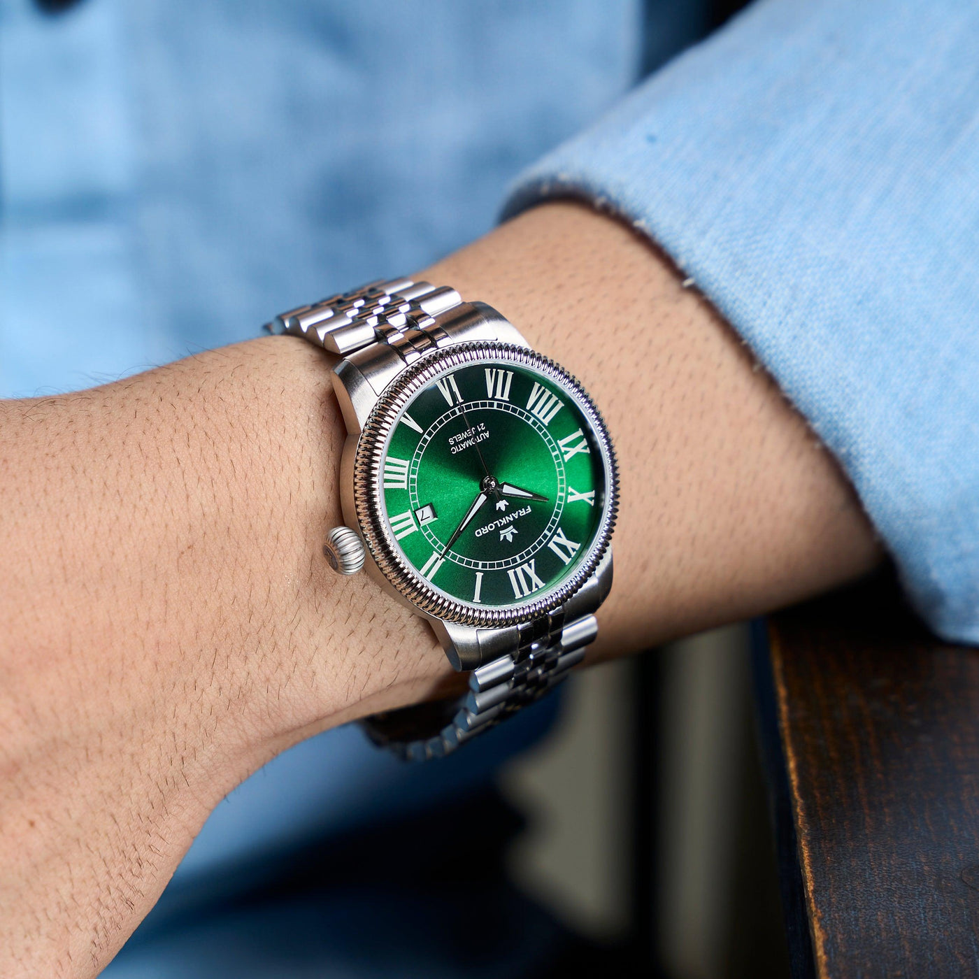 Franklord Majestic Aura – Emerald Grace | Luxury Automatic Watch