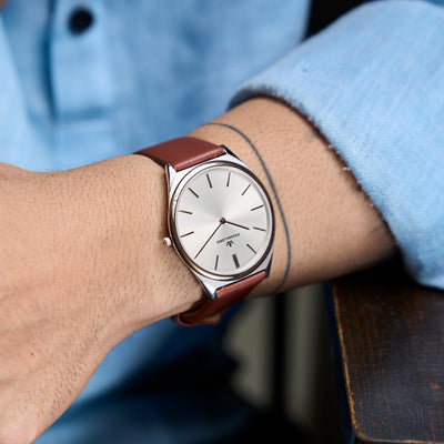 Franklord Swiss UltraThin Series - Platinum Glow | Ultra-Slim 5mm Luxury Watch