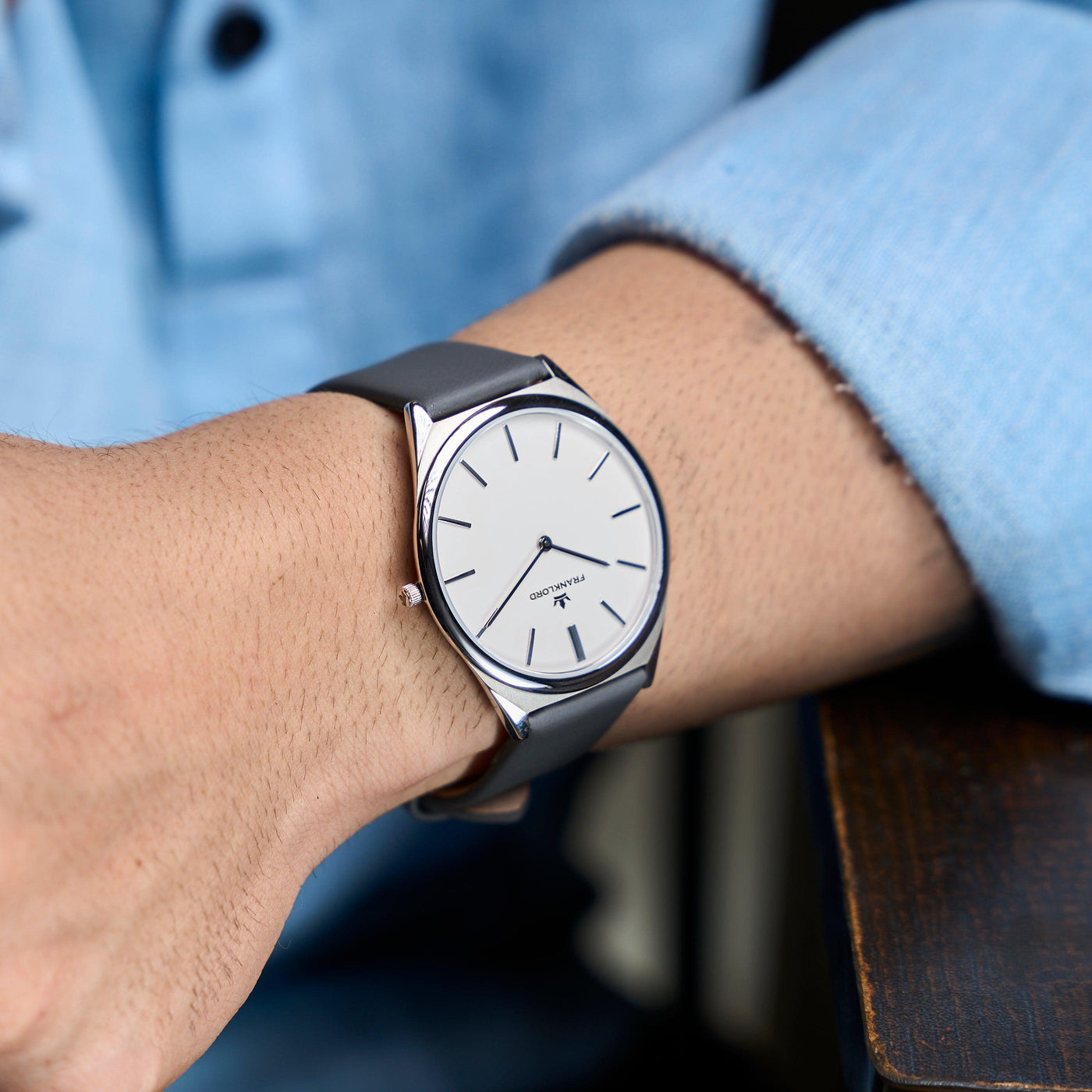 Franklord Swiss UltraThin Series - Moonlight Silver | Ultra-Thin 5mm Luxury Watch