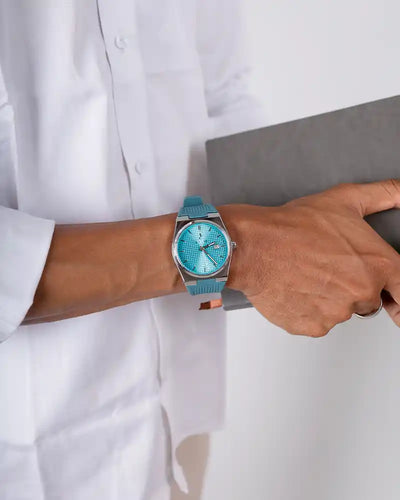 Professional Edge Electric Blue Silver Silicone