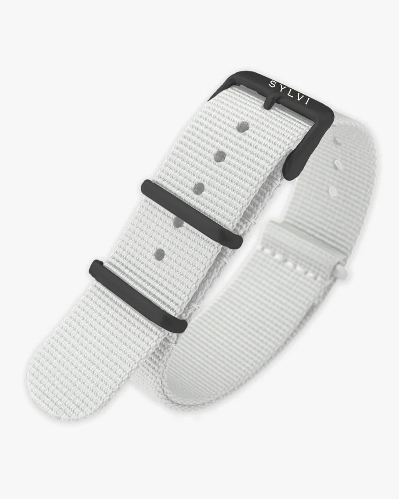 24mm White Nylon Strap