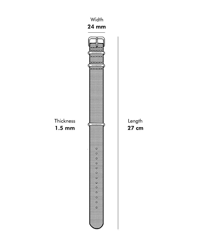 24mm Yellow Nylon Strap