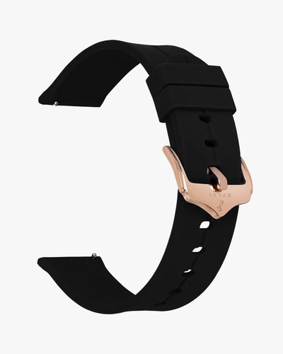 Sylvi 20mm Black Rosegold Silicone Strap for Watch Buy Online