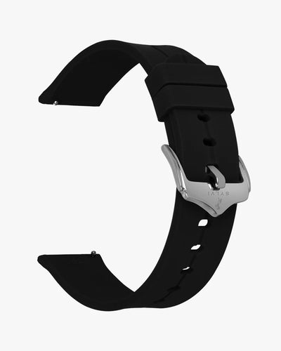 Sylvi 20mm Black Silver Silicone Strap for Watch Buy Online