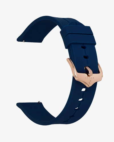 Sylvi 20mm Navy Blue Rosegold Silicone Strap for Watch Buy Online