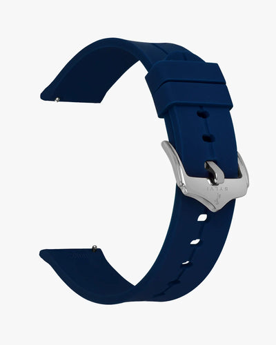 Sylvi 20mm Navy Blue Silver Silicone Strap for Watch Buy Online