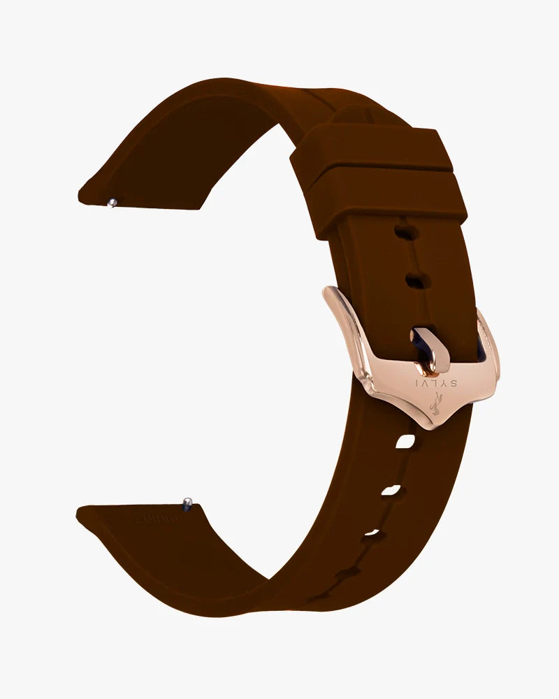 Sylvi 20mm Coffee Rosegold Silicone Strap for Watch Buy Online