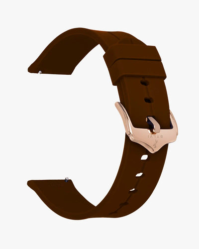 Sylvi 20mm Coffee Rosegold Silicone Strap for Watch Buy Online