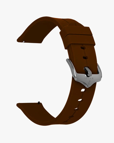 Sylvi 20mm Coffee Silver Silicone Strap for Watch Buy Online