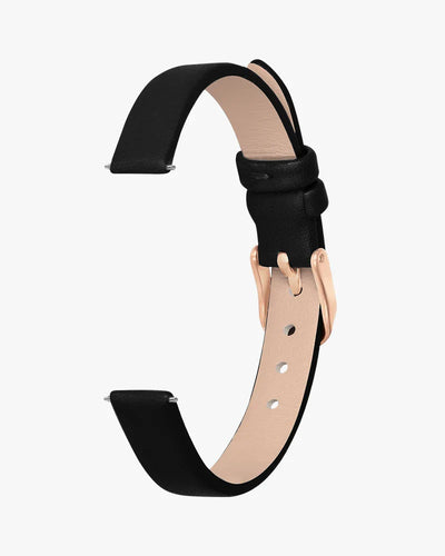 10mm Black Rosegold Leather Strap