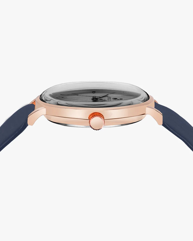 Elegadoom Black Rosegold Blue Leather