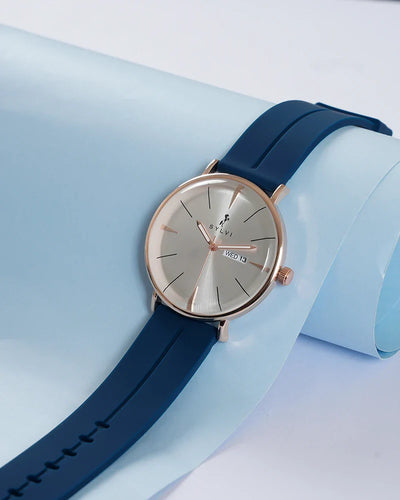 Elegadoom White Rosegold Blue Silicone