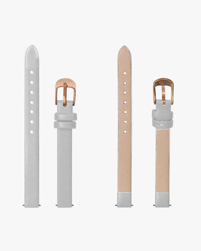10mm Grey Rosegold Leather Strap