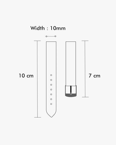10mm Grey Silver Leather Strap