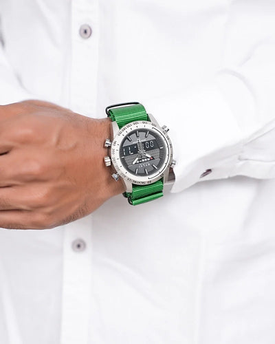 Certified Imperfect Hawk Silver Neon Green Nylon