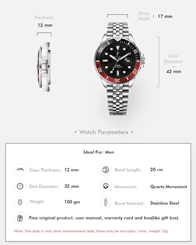 Ocean-Y Black Red Silver Steel