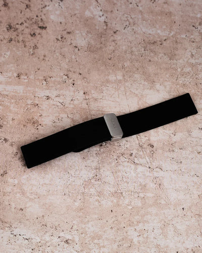20mm Opus Black Silver Silicone Strap