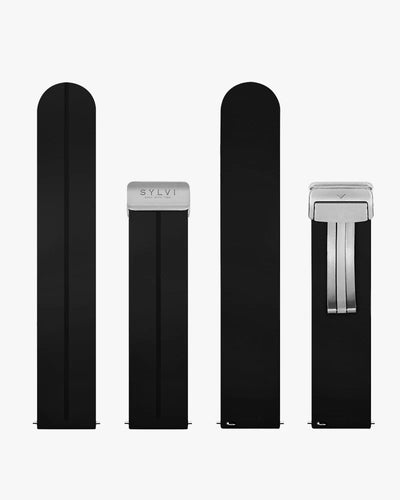 20mm Opus Black Silver Silicone Strap