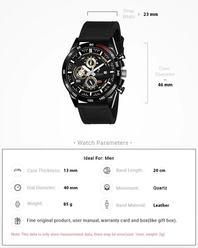 Timegrapher Gold Black Leather