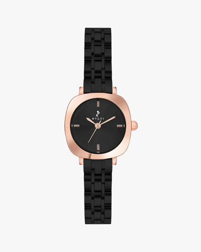 Sylvi Bella Black-Rosegold-Black Analog Watch For Women