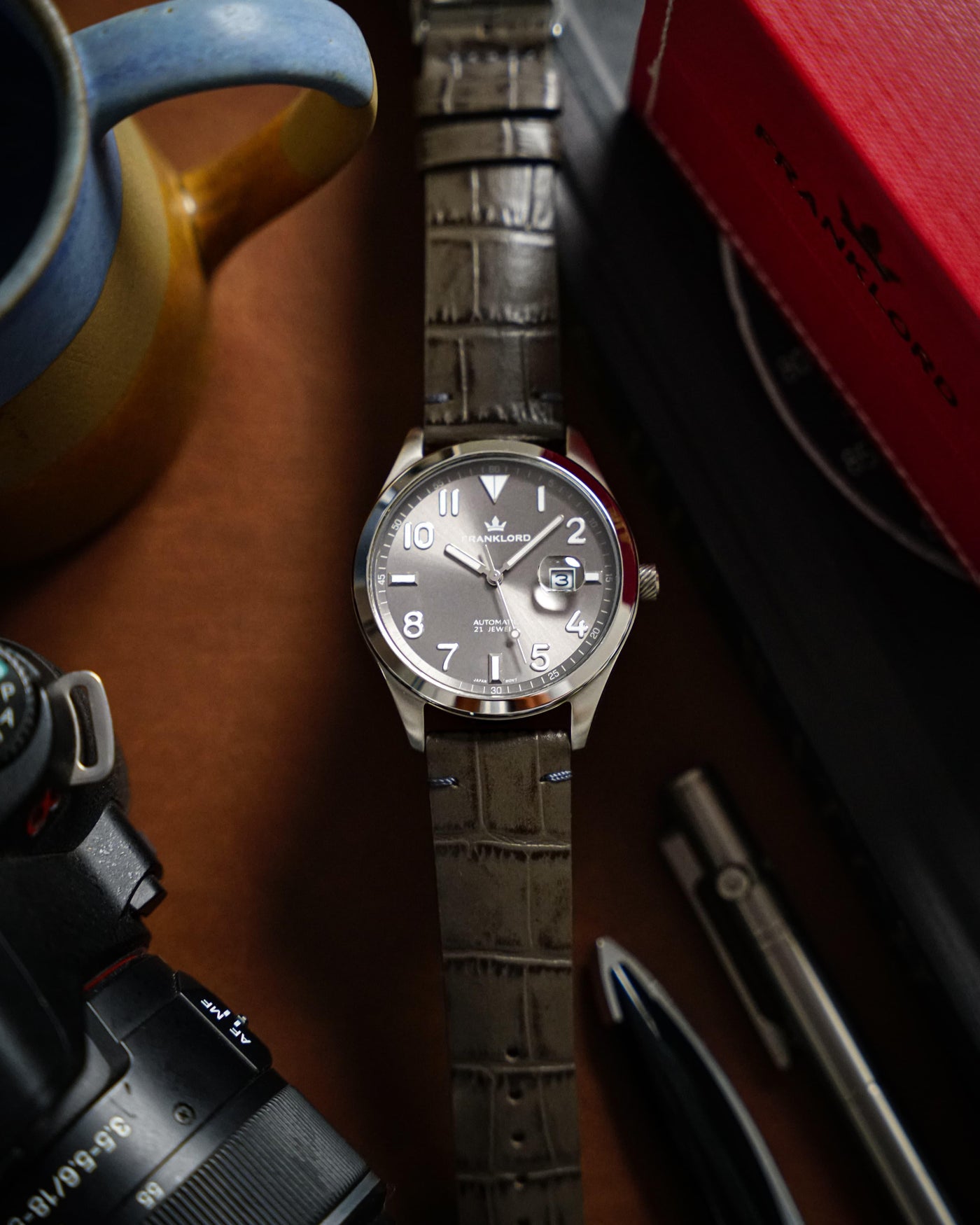 Franklord Regal Sapphire - Eclipse Leather Automatic Watch