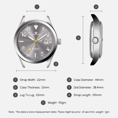 Franklord Regal Sapphire Signature  - Steel Blaze Leather Luxury Automatic Watch