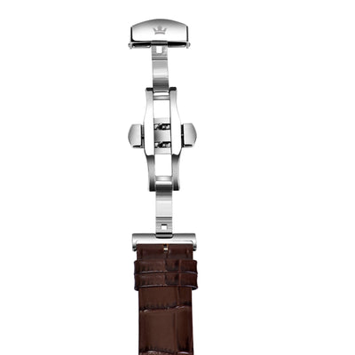 Franklord Genuine Leather Strap - Brown Croc-Embossed