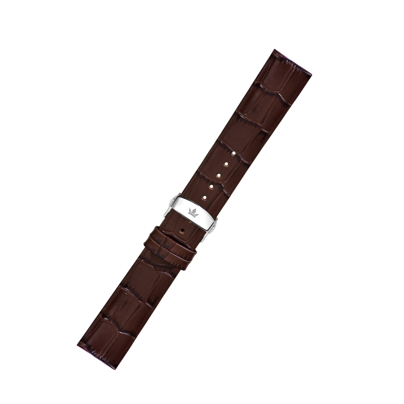 Franklord Genuine Leather Strap - Brown Croc-Embossed