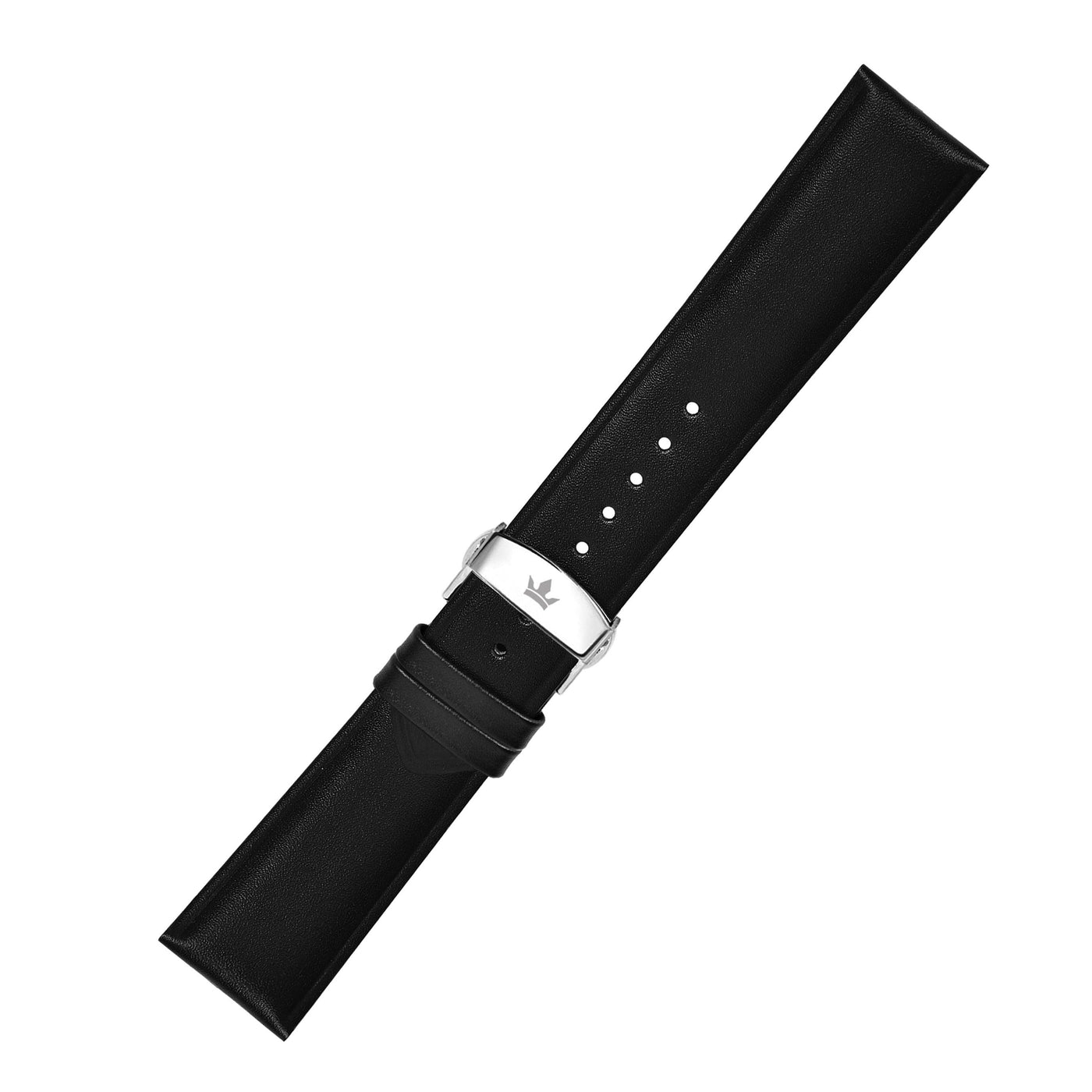 Franklord Genuine Leather Strap - Black Smooth Finish