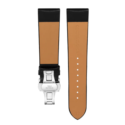 Franklord Genuine Leather Strap - Black Smooth Finish