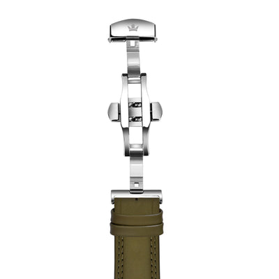 Franklord Genuine Leather Strap - Olive Green with Double Stitching