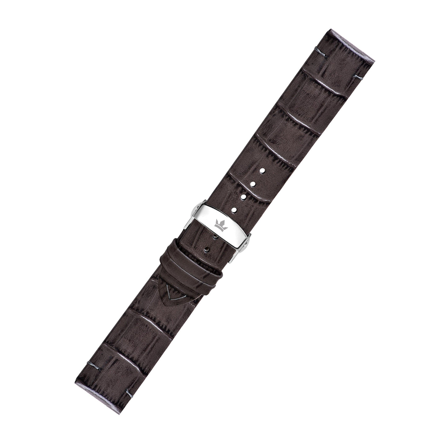 Franklord Genuine Leather Strap - Grey Alligator Style with Subtle Stitching