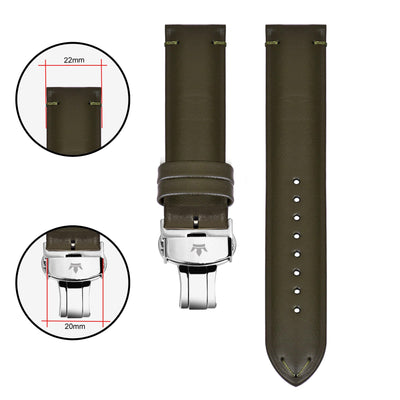 Franklord Genuine Leather Strap - Olive Green
