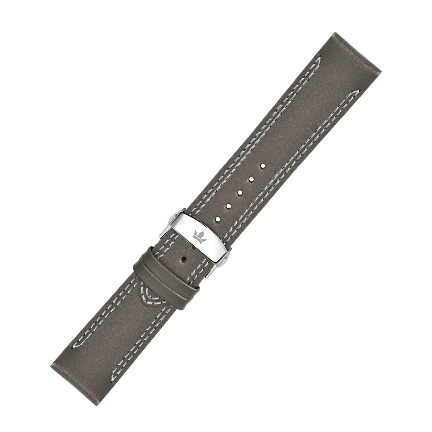 Franklord Genuine Leather Strap - Olive Green with White Stitching
