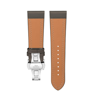 Franklord Genuine Leather Strap - Olive Green with White Stitching