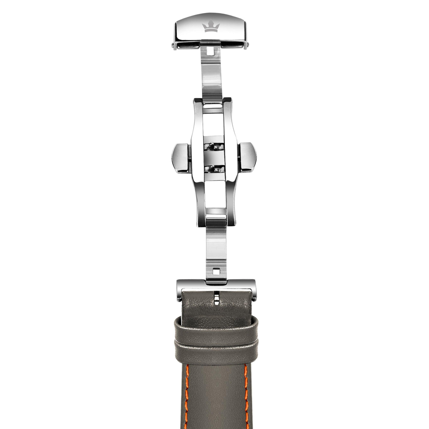 Franklord Genuine Leather Strap - Olive Green with Orange Stitching