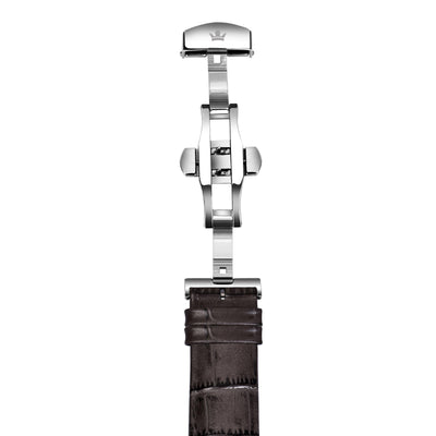 Franklord Genuine Leather Strap - Grey Alligator Style with Subtle Stitching