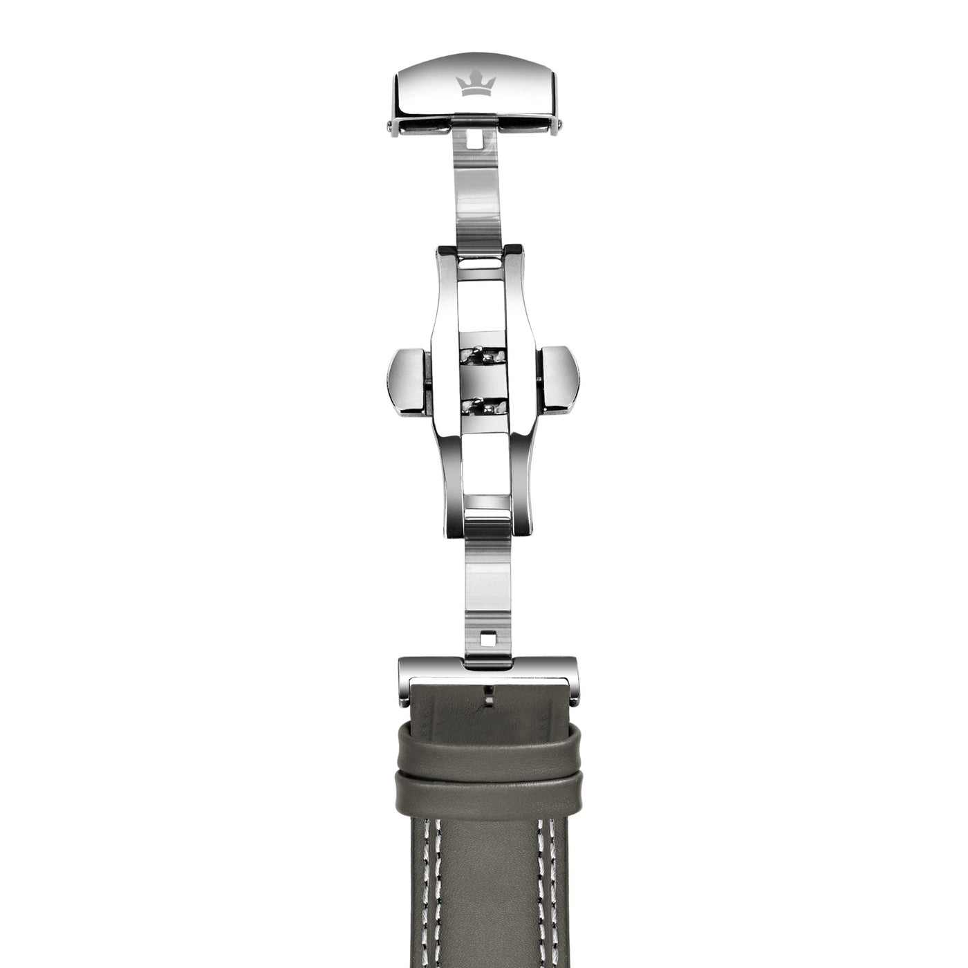 Franklord Genuine Leather Strap - Olive Green with White Stitching