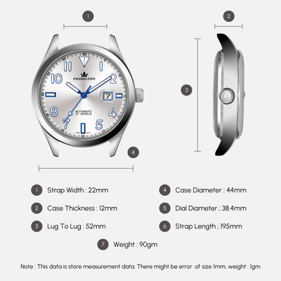 Franklord Regal Sapphire Signature - Lunar Ice Leather Luxury Automatic Watch