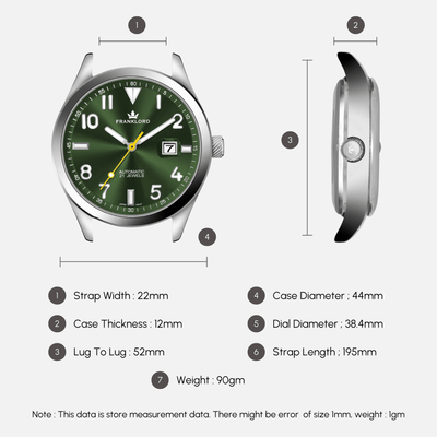 Franklord Regal Sapphire Signature  - Emarald Pulse Leather Luxury Automatic Watch